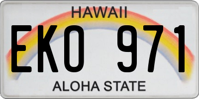 HI license plate EKO971