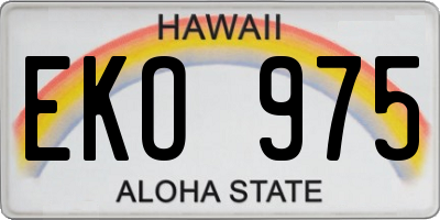 HI license plate EKO975