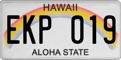 HI license plate EKP019
