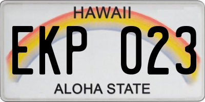 HI license plate EKP023