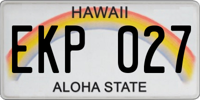 HI license plate EKP027