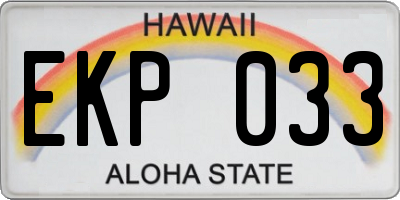 HI license plate EKP033