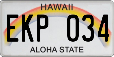 HI license plate EKP034