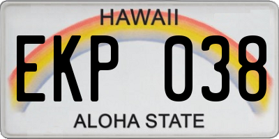 HI license plate EKP038