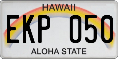HI license plate EKP050