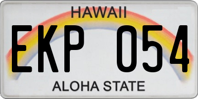 HI license plate EKP054