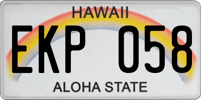 HI license plate EKP058