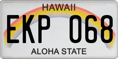 HI license plate EKP068
