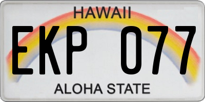 HI license plate EKP077