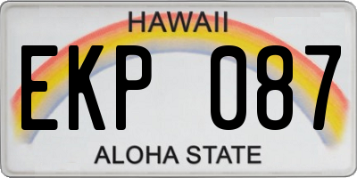 HI license plate EKP087