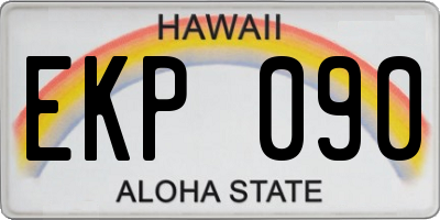 HI license plate EKP090