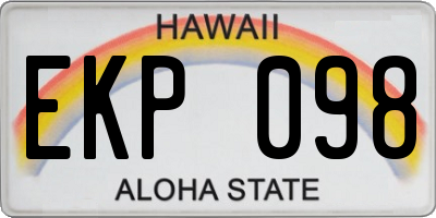 HI license plate EKP098