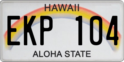 HI license plate EKP104