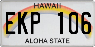 HI license plate EKP106
