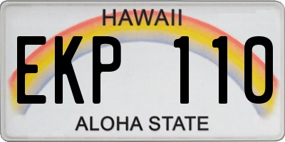 HI license plate EKP110
