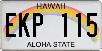 HI license plate EKP115