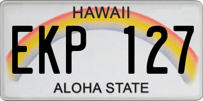 HI license plate EKP127