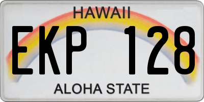 HI license plate EKP128