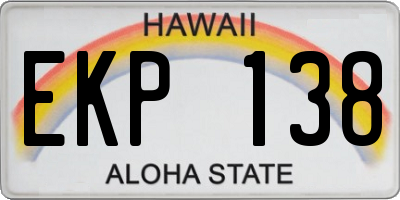 HI license plate EKP138