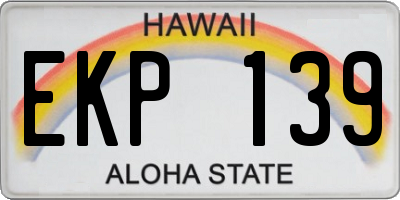 HI license plate EKP139