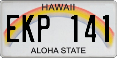 HI license plate EKP141