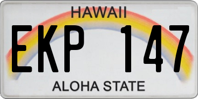 HI license plate EKP147