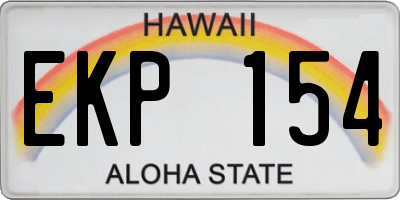 HI license plate EKP154