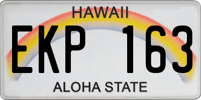 HI license plate EKP163