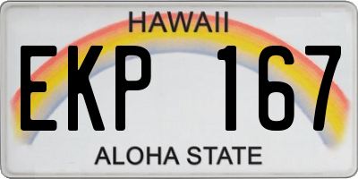 HI license plate EKP167