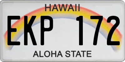 HI license plate EKP172