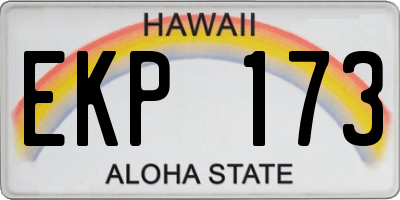 HI license plate EKP173