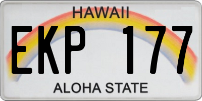 HI license plate EKP177