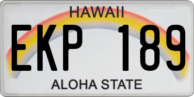 HI license plate EKP189