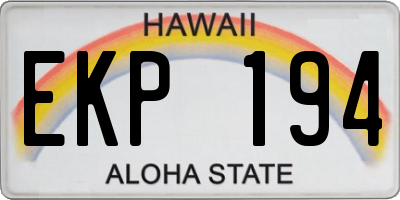 HI license plate EKP194