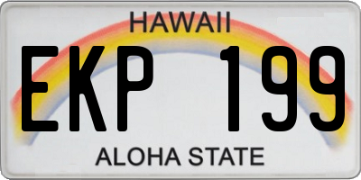 HI license plate EKP199