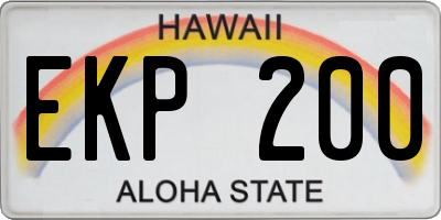 HI license plate EKP200