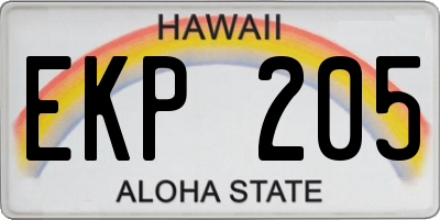 HI license plate EKP205