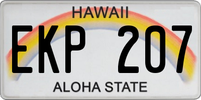 HI license plate EKP207