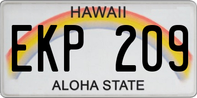 HI license plate EKP209