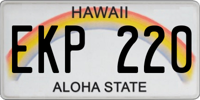 HI license plate EKP220