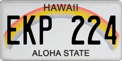HI license plate EKP224
