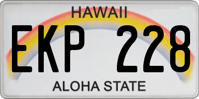 HI license plate EKP228