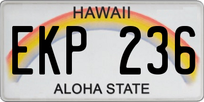 HI license plate EKP236