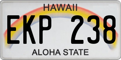 HI license plate EKP238
