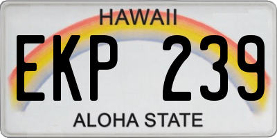 HI license plate EKP239
