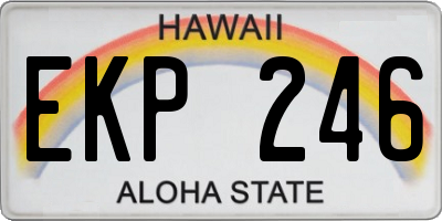HI license plate EKP246