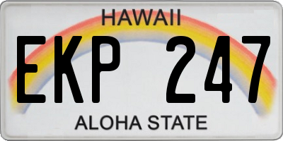 HI license plate EKP247
