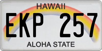 HI license plate EKP257