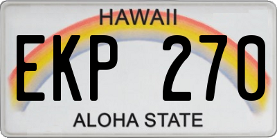 HI license plate EKP270