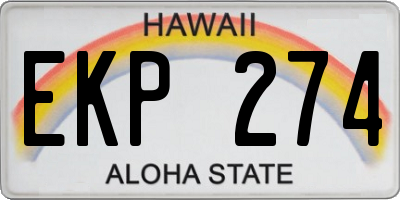 HI license plate EKP274